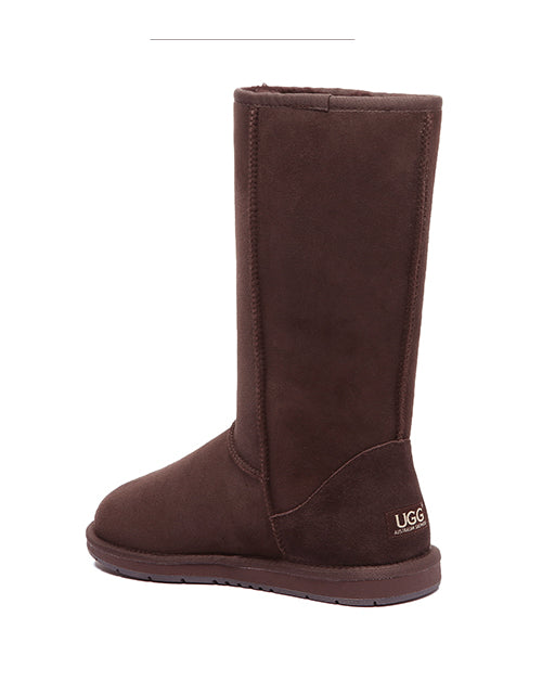 Australian Shepherd UGG Boots Australia Double Face Sheepskin Tall Triple Button Boots Water Resistant-Boots-PEROZ Accessories