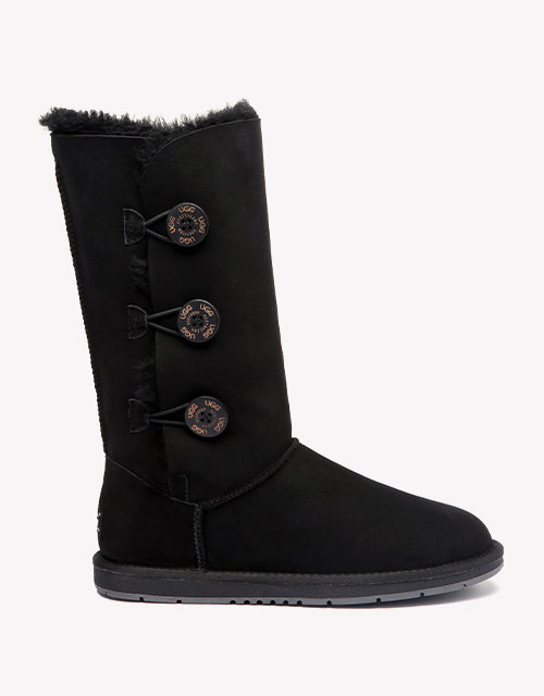 Australian Shepherd UGG Boots Australia Double Face Sheepskin Tall Triple Button Boots Water Resistant-Boots-PEROZ Accessories