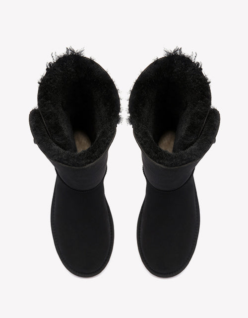 Australian Shepherd UGG Boots Australia Double Face Sheepskin Tall Triple Button Boots Water Resistant-Boots-PEROZ Accessories