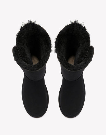Australian Shepherd UGG Boots Australia Double Face Sheepskin Tall Triple Button Boots Water Resistant-Boots-PEROZ Accessories