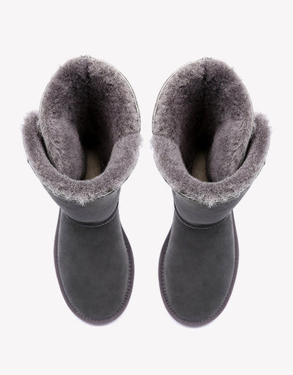 Australian Shepherd UGG Boots Australia Double Face Sheepskin Tall Triple Button Boots Water Resistant-Boots-PEROZ Accessories