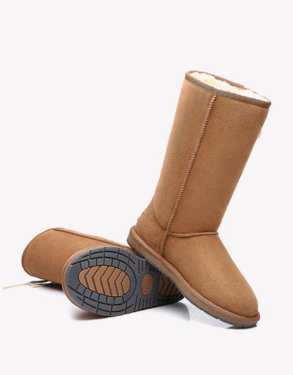 Australian Shepherd UGG Boots Australia Double Face Sheepskin Tall Side Lace Up Boots-Boots-PEROZ Accessories