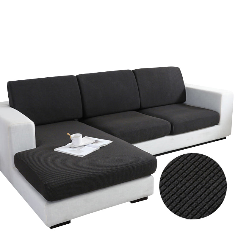 Anyhouz Sofa Cover Black Polyester Thick Stretchable Cushion For Living Room 1Pc Enlarge Size 60-90cm-Slipcovers-PEROZ Accessories