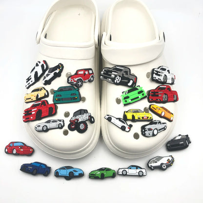 Anykidz Jibbitz Random Car 50pcs Shoe Charm Accessories Jeans Clogs Pendants Designer Ornament for Crocs-Shoe Accessories-PEROZ Accessories