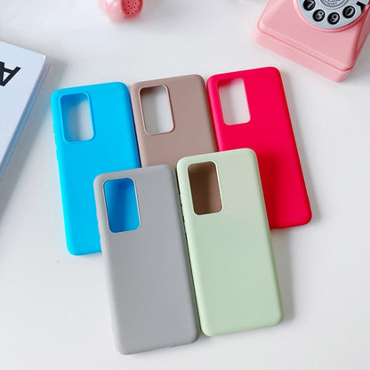Anymob Samsung Beige Candy Color Phone Case Silicone Back Cover-Mobile Phone Cases-PEROZ Accessories