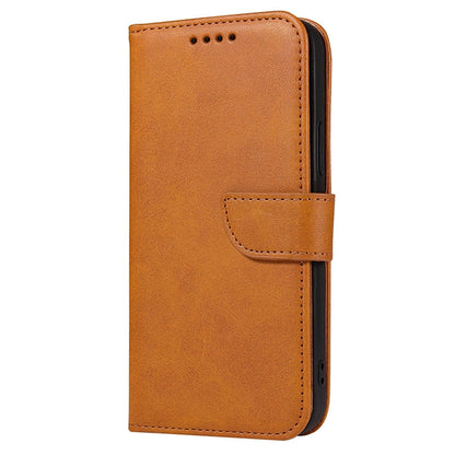 Anymob iPhone Case Brown Magnetic Flip Solid Color Wallet Phone Protection Cover-Mobile Phone Cases-PEROZ Accessories