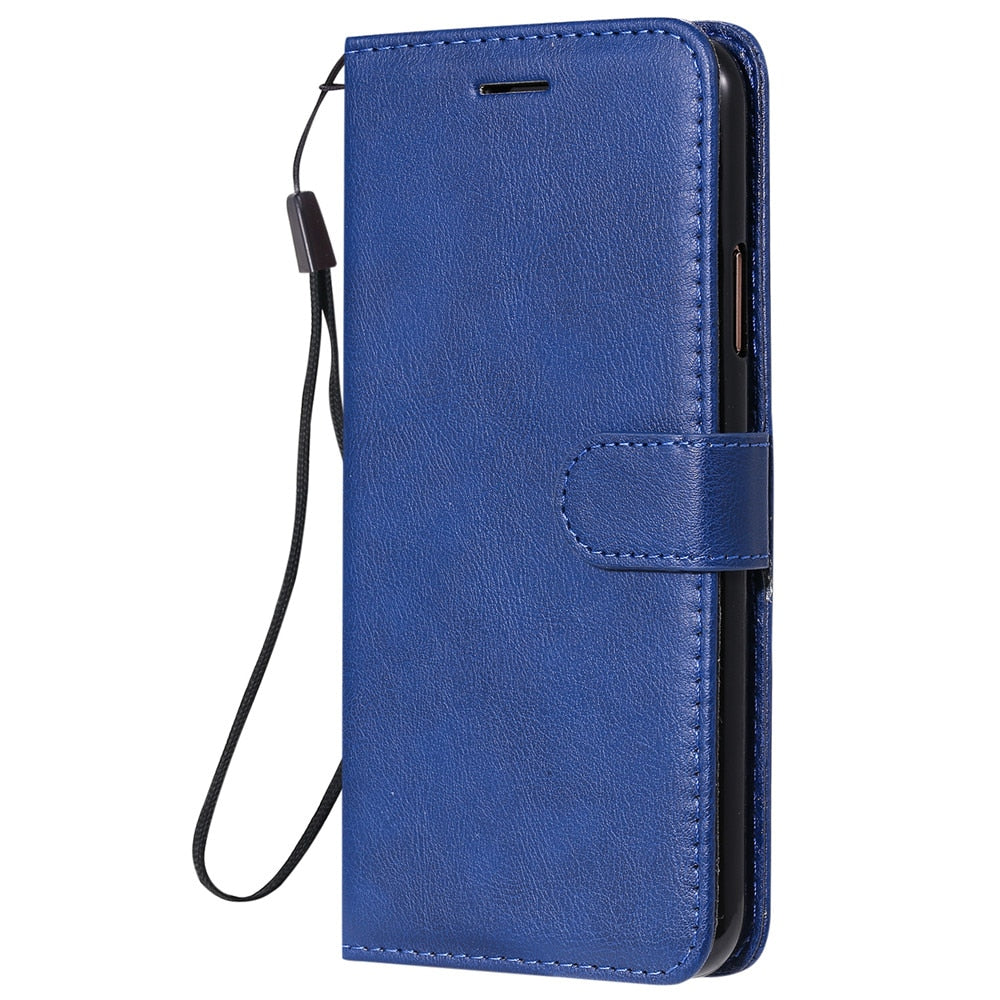 Anymob Blue Leather Case Magnetic Flip Cover Wallet Phone Protection for Huawei P Smart 2020-Mobile Phone Cases-PEROZ Accessories