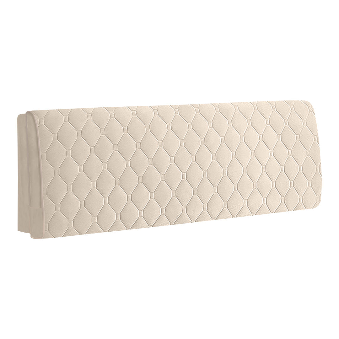 Anyhouz Headboard Cover Beige Diamond Pattern Super Soft Smooth Quilted Velvet Bed Back Dust Protector Cover 160x70cm-Bed Headboard-PEROZ Accessories