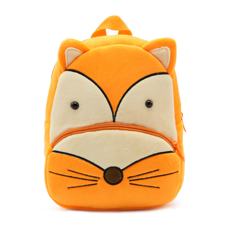 Anykidz 3D Orange Fox School Backpack Cute Animal With Cartoon Designs Children Toddler Plush Bag For Baby Girls and Boys-Backpacks-PEROZ Accessories