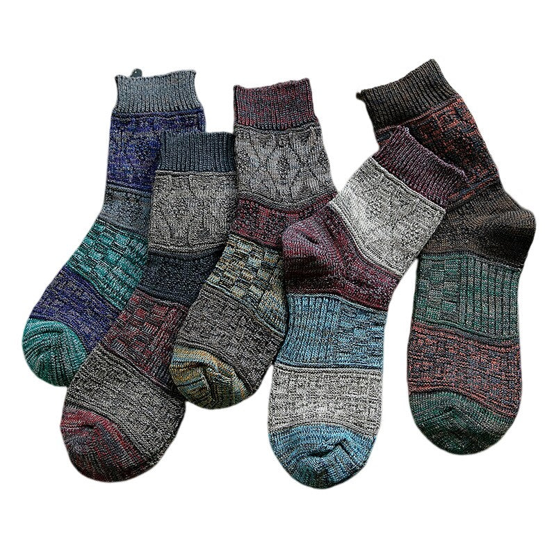 Anysox 5 Pairs Size 5-11 Fashion Socks High Quality Colorful Cotton for Men-Socks-PEROZ Accessories