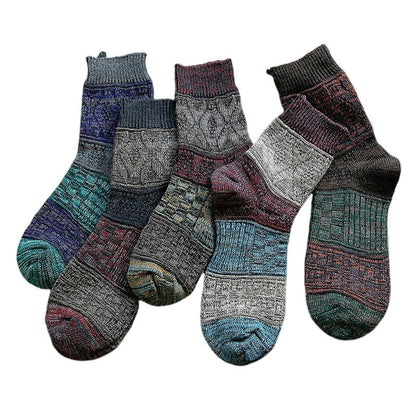 Anysox 5 Pairs Size 5-11 Fashion Socks High Quality Colorful Cotton for Men-Socks-PEROZ Accessories