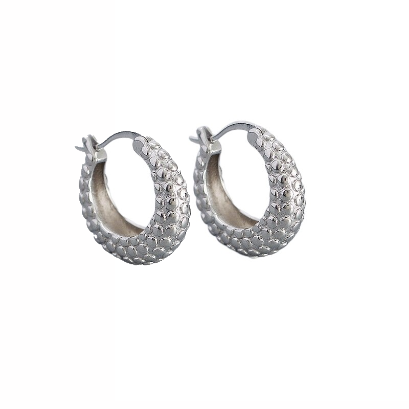 Anyco Hoop Fashion Earrings Punk French Statement Huggies Women Hip Hop Charming Party Jewelry Sterling Silver-Earrings-PEROZ Accessories