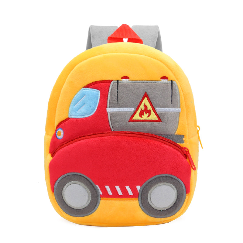 Anykidz 3D Orange Tanker School Backpack Cute Vehicle With Cartoon Designs Children Toddler Plush Bag For Baby Girls and Boys-Backpacks-PEROZ Accessories
