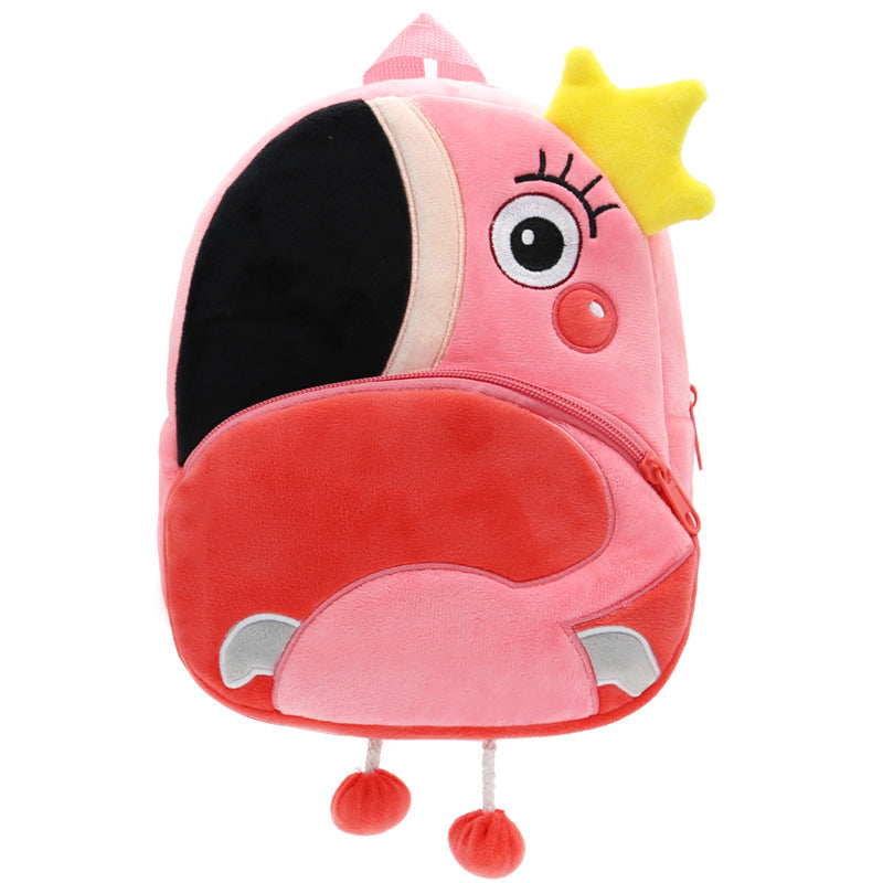 Anykidz 3D Pink Flamigo School Backpack Cute Animal With Cartoon Designs Children Toddler Plush Bag For Baby Girls and Boys-Backpacks-PEROZ Accessories