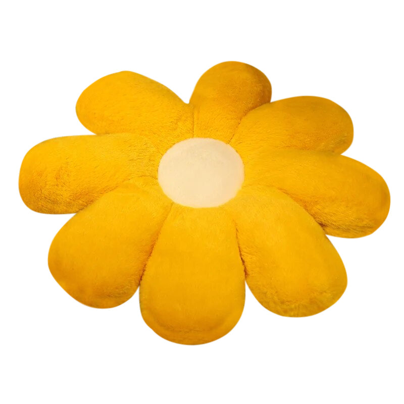 Anyhouz Plush Pillow Yellow White Flower Shape Stuffed Soft Pillow Seat Cushion Room Decor 80cm-Pillow-PEROZ Accessories