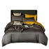 Anyhouz Bed Sheet Deep Grey Yellow Ultra Soft Luxury Egyptian Cotton Bedding Cover UK King Size 6 Pcs Bed Set-Bed Sheets-PEROZ Accessories