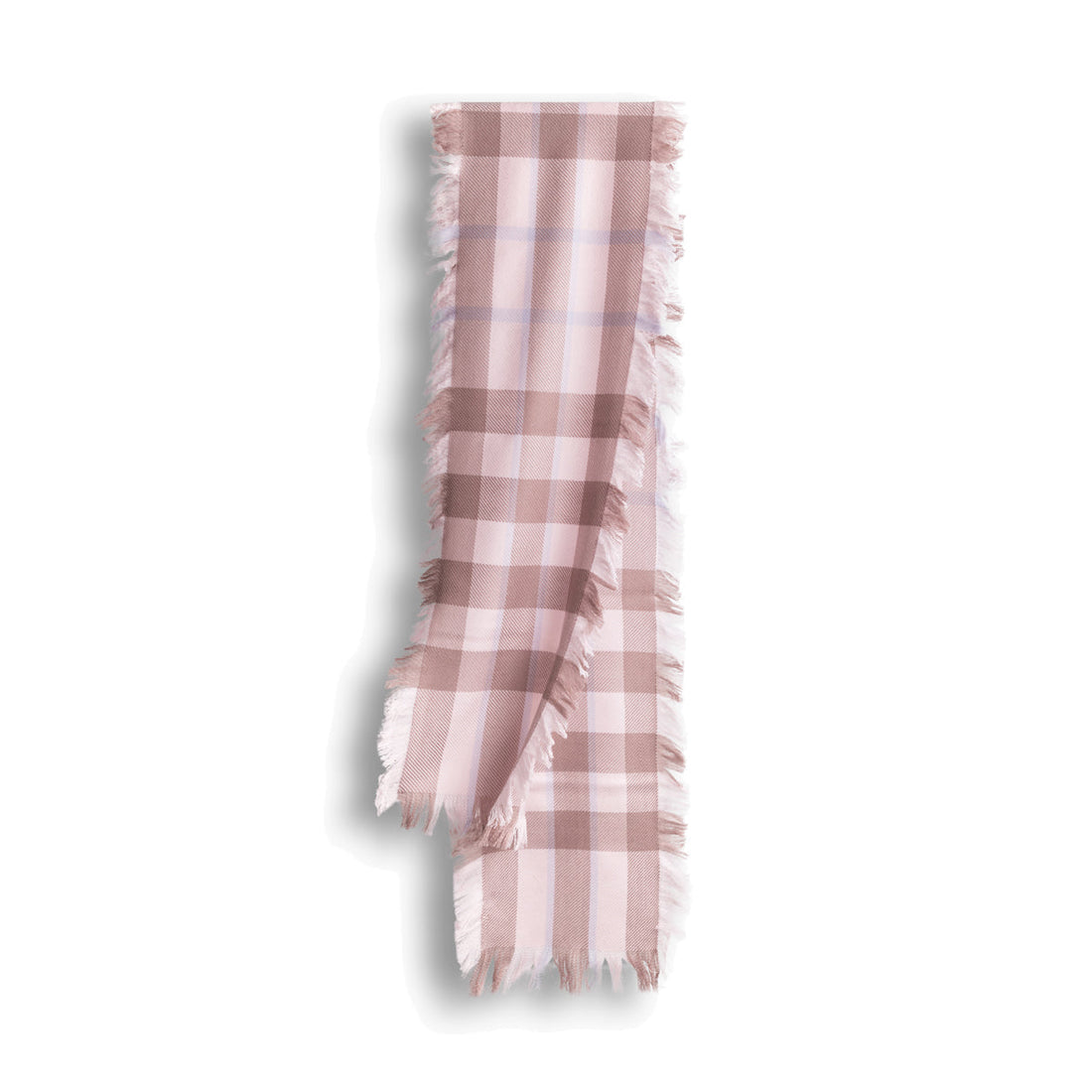 fringed check wool scarf