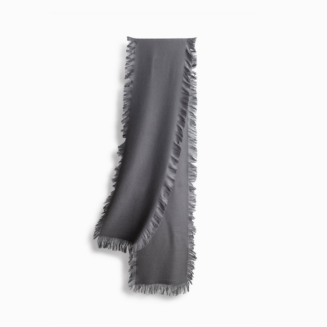 Ugg Fringed Check Wool Scarf Grey-Scarves-PEROZ Accessories