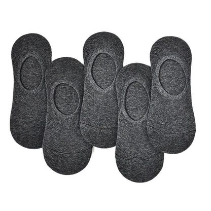Anysox 5 Pairs Dark Grey Size 5.5-10 Fashion Socks High Quality Office Sports Bussiness Long Socks Cotton Solid Colors Skateboard Knitted Casual-Socks-PEROZ Accessories