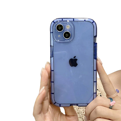 Anymob iPhone Case Blue Transparent Luminous Shockproof Soft Silicone Air Buffer Mobile Cover iPhone 11 12 13 Pro Max 13Pro X XR XS Compatible-Mobile Phone Cases-PEROZ Accessories