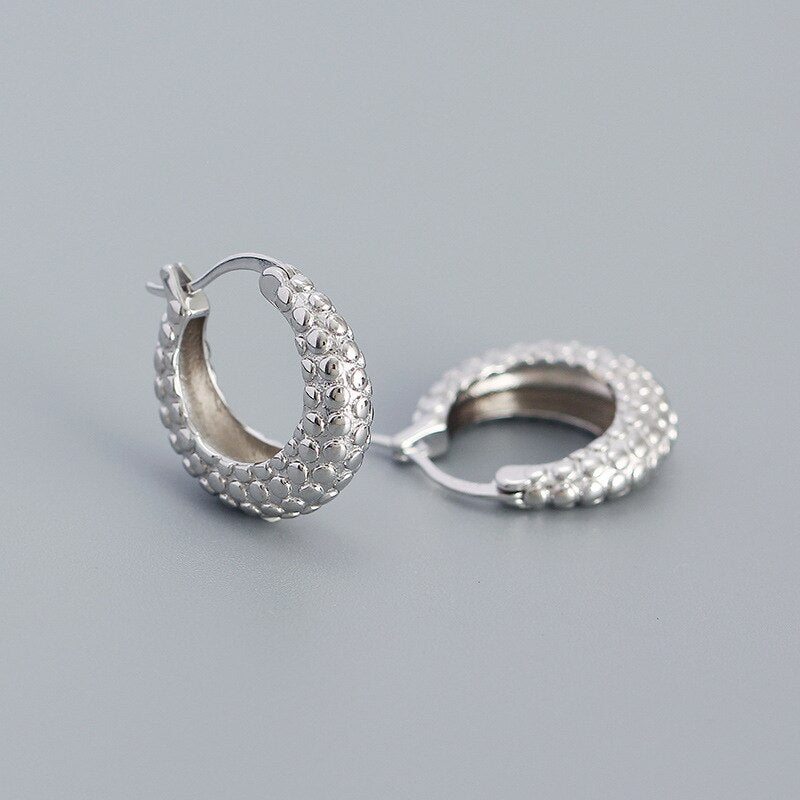 Anyco Hoop Fashion Earrings Punk French Statement Huggies Women Hip Hop Charming Party Jewelry Sterling Silver-Earrings-PEROZ Accessories