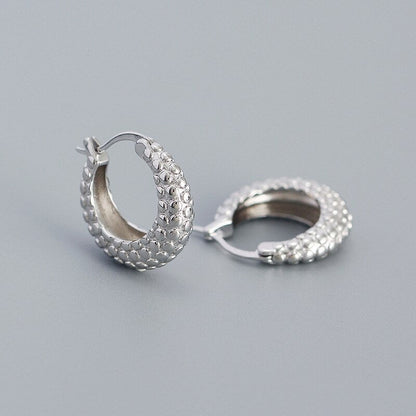 Anyco Hoop Fashion Earrings Punk French Statement Huggies Women Hip Hop Charming Party Jewelry Sterling Silver-Earrings-PEROZ Accessories