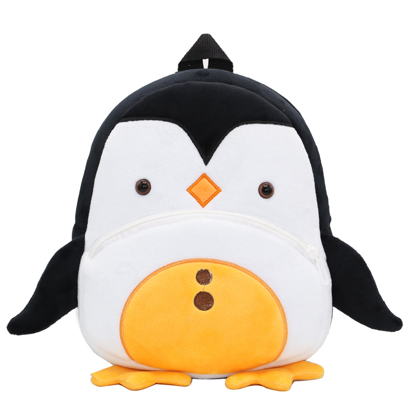 Anykidz 3D Black Penguin School Backpack Cute Animal With Cartoon Designs Children Toddler Plush Bag For Baby Girls and Boys-Backpacks-PEROZ Accessories
