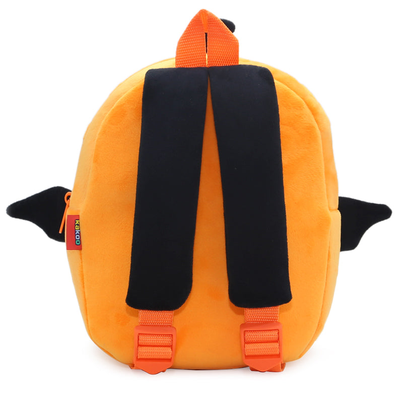 Anykidz 3D Orange Pumpkin Kids School Backpack Cute Cartoon Animal Style Children Toddler Plush Bag Perfect Accessories For Boys and Girls-Backpacks-PEROZ Accessories