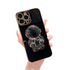 Anymob Astronaut iPhone Love Heart Holder Black Protection Electroplated Phone Case Soft Silicone Shockproof Stand Back Cover Compatible-Mobile Phone Cases-PEROZ Accessories