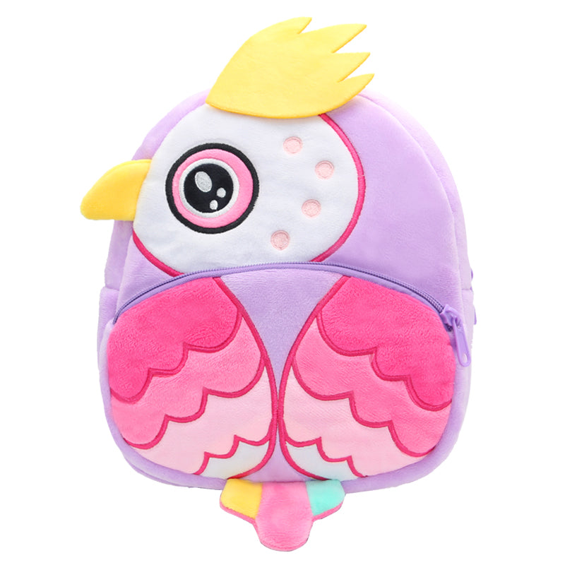 Anykidz 3D Purple Owl Backpack Cute Animal With Cartoon Designs Children Toddler Plush Bag-Backpacks-PEROZ Accessories