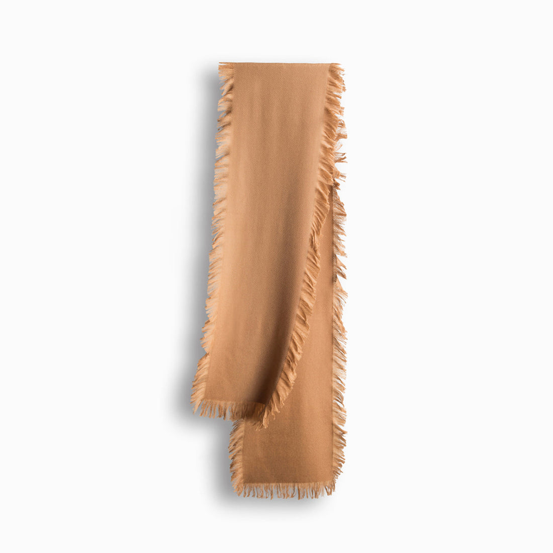 Ugg Fringed Check Wool Scarf Camel-Scarves-PEROZ Accessories