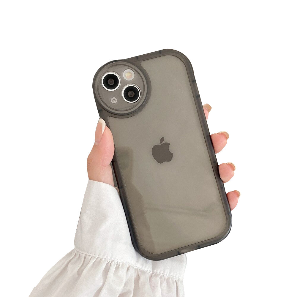 Anymob iPhone Case Black Transparent Shockproof Round Lens Protection Soft Silicone Cover iPhone 12 11 13 Pro Max XR XS Max X 7 8 Plus SE 2020 12 13-Mobile Phone Cases-PEROZ Accessories