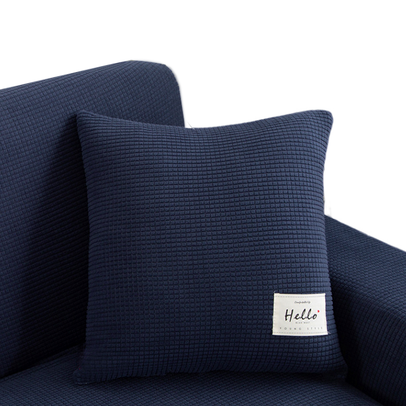 Anyhouz Pillowcase 45X45Cm Navy Polyester Thick Stretchable Cushion For Living Room-Slipcovers-PEROZ Accessories