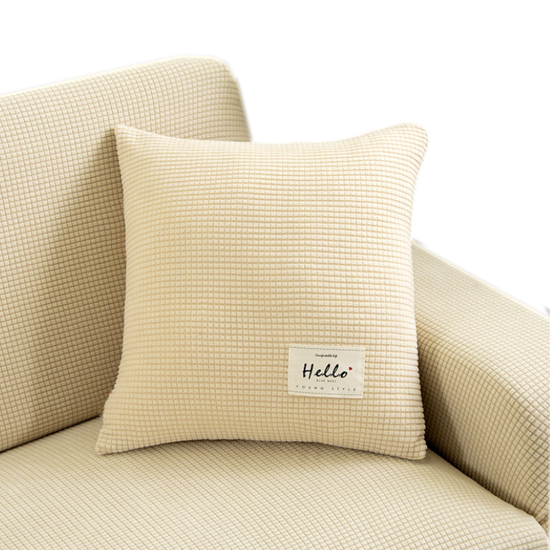 Anyhouz Pillowcase 45X45Cm Beige Polyester Thick Stretchable Cushion For Living Room-Slipcovers-PEROZ Accessories