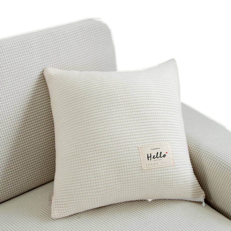 Anyhouz Pillowcase 45X45Cm White Polyester Thick Stretchable Cushion For Living Room-Slipcovers-PEROZ Accessories