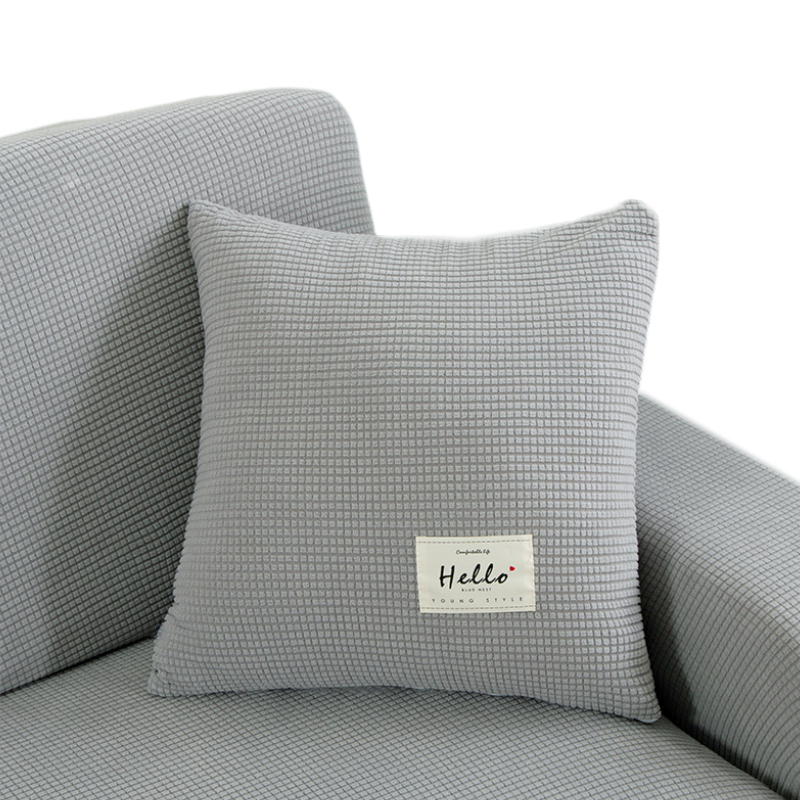 Anyhouz Pillowcase 45X45Cm Gray Polyester Thick Stretchable Cushion For Living Room-Slipcovers-PEROZ Accessories