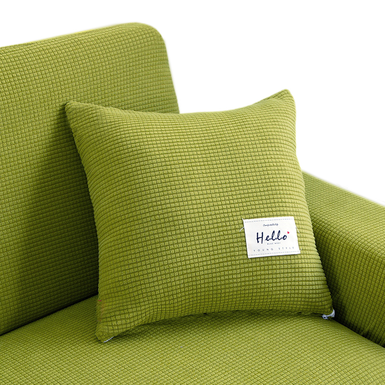 Anyhouz Pillowcase 45X45Cm Green Polyester Thick Stretchable Cushion For Living Room-Slipcovers-PEROZ Accessories