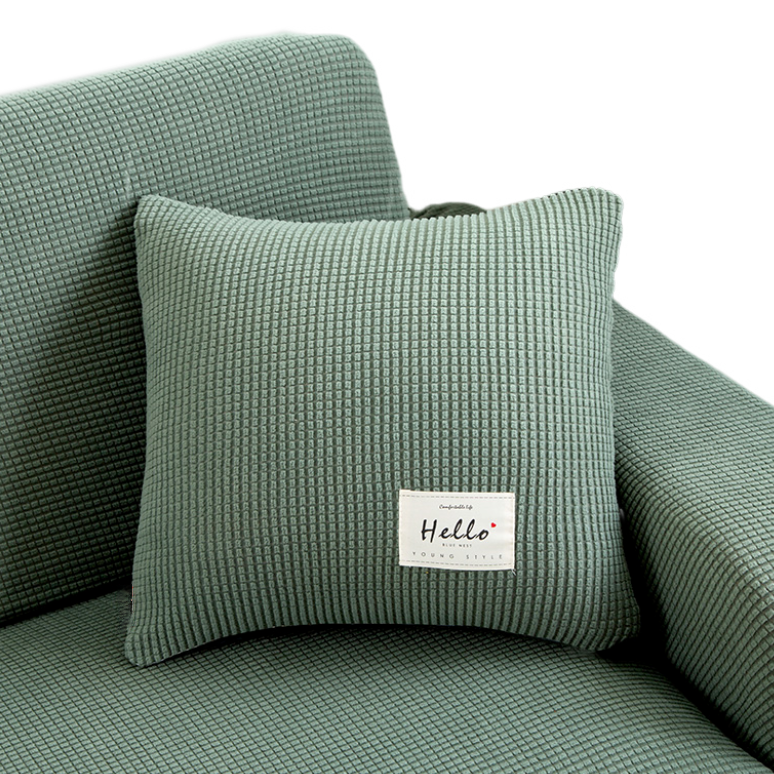 Anyhouz Pillowcase 45X45Cm Cypress Green Polyester Thick Stretchable Cushion For Living Room-Slipcovers-PEROZ Accessories