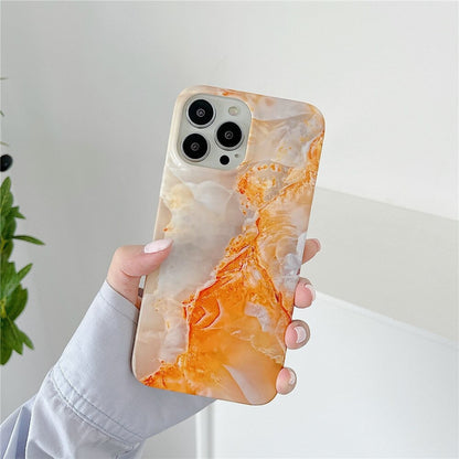 Anymob iPhone Case Orange Smooth Luxury Marble Plus Creative Silky Fashion Design With Quality Durable Phone Cover iPhone Compatible-Mobile Phone Cases-PEROZ Accessories