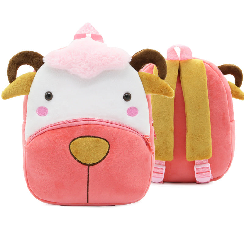 Anykidz 3D Pink Sheep School Backpack Cute Animal With Cartoon Designs Children Toddler Plush Bag For Baby Girls and Boys-Backpacks-PEROZ Accessories
