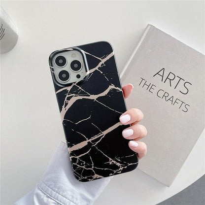 Anymob iPhone Case Black Marble Soft Silicone Shockproof Back Shell Mobile Cover iPhone 13 11 12 Pro Max XS X XR 7 8 Plus SE 2020 Compatible-Mobile Phone Cases-PEROZ Accessories