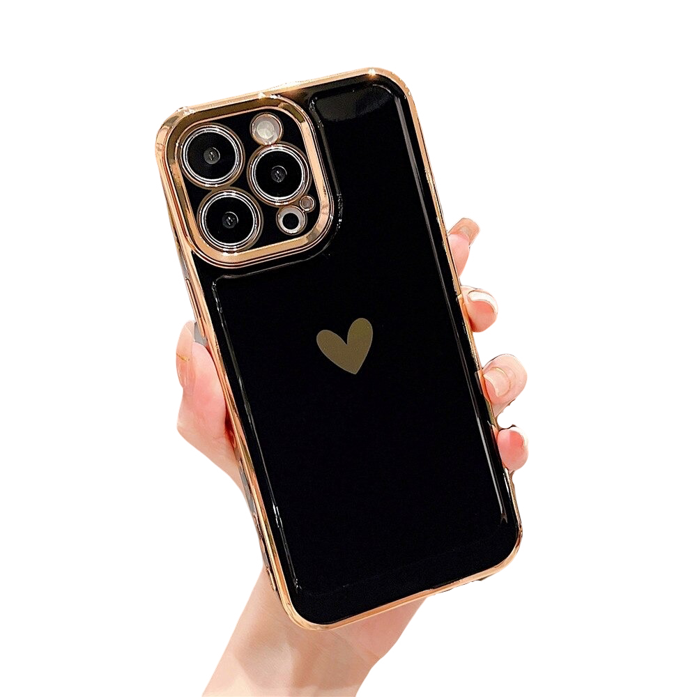 Anymob iPhone Case Black Love Heart Space Soft Silicon Phone Cases Cover For iPhone Compatible-Mobile Phone Cases-PEROZ Accessories