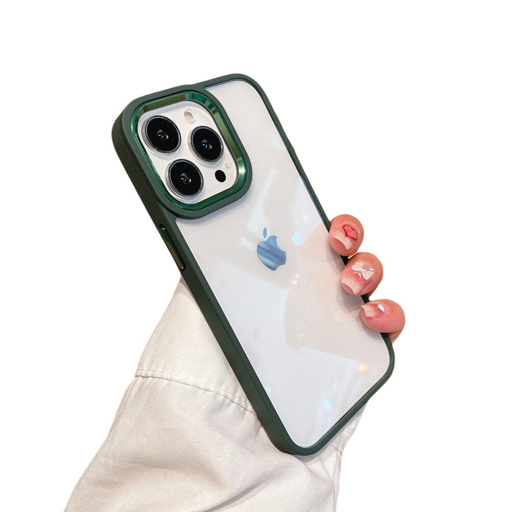 Anymob iPhone Case Army Green Ridge Transparent Metal Camera Protection Shockproof Armor Case iPhone13 12 11 Pro Max Compatible-Mobile Phone Cases-PEROZ Accessories
