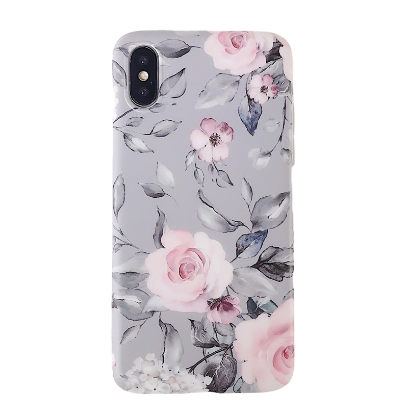 Anymob Samsung Floral Gray Marble Flower Case Back Cover Art Leaf Silicone Phone Protection-Mobile Phone Cases-PEROZ Accessories