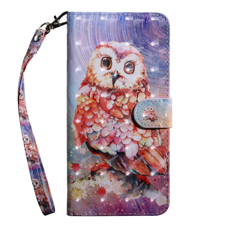 Anymob Xiaomi Redmi Phone Case Owl Leather Flip Wallet Cover-Mobile Phone Cases-PEROZ Accessories