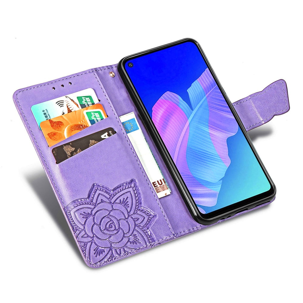 Anymob Huawei Blue Green Butterfly Leather Flip Case Magnetic Cover Shell-Mobile Phone Cases-PEROZ Accessories