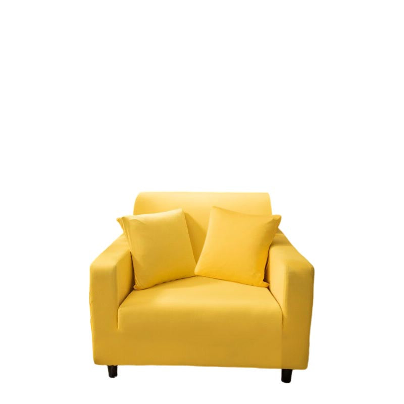 Anyhouz 1 Seater Sofa Cover Plain Yellow Style and Protection For Living Room Sofa Chair Elastic Stretchable Slipcover-Slipcovers-PEROZ Accessories