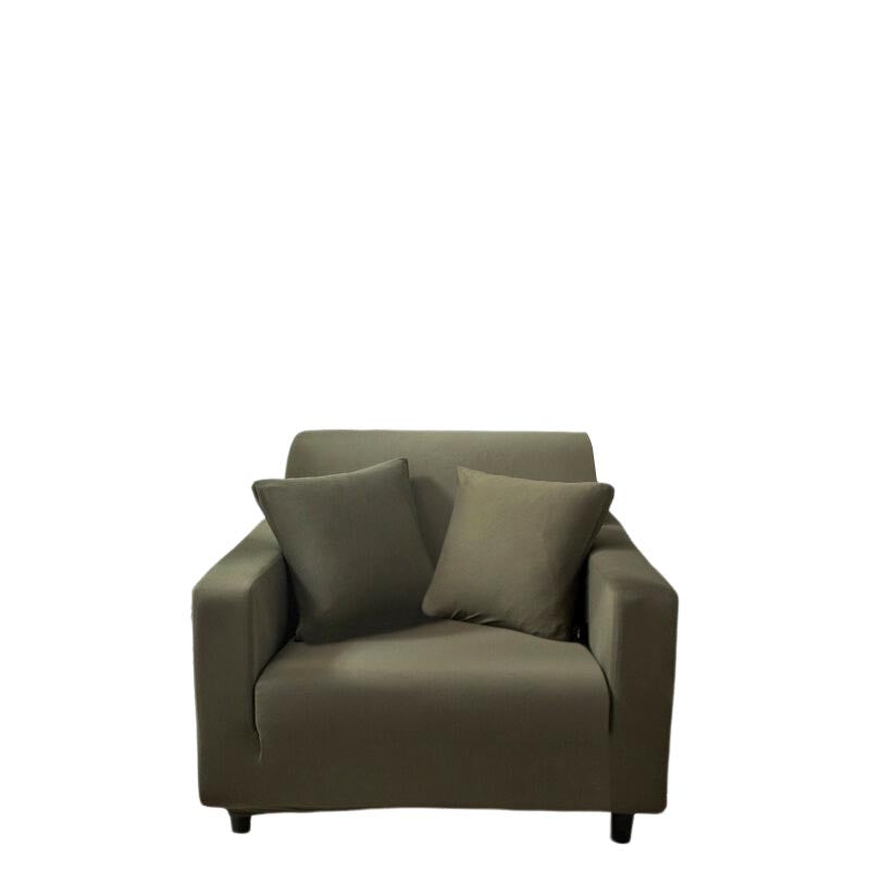 Anyhouz 1 Seater Sofa Cover Plain Army Green Style and Protection For Living Room Sofa Chair Elastic Stretchable Slipcover-Slipcovers-PEROZ Accessories