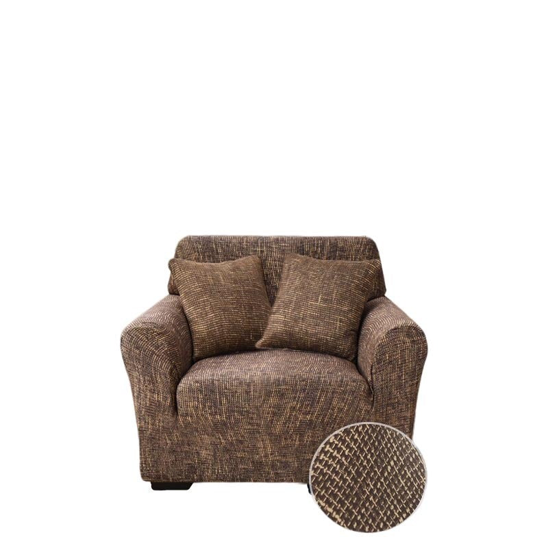 Anyhouz 1 Seater Sofa Cover Plain Brown Style and Protection For Living Room Sofa Chair Elastic Stretchable Slipcover-Slipcovers-PEROZ Accessories