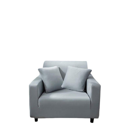 Anyhouz 1 Seater Sofa Cover Plain Ash Grey Style and Protection For Living Room Sofa Chair Elastic Stretchable Slipcover-Slipcovers-PEROZ Accessories
